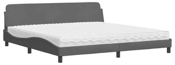 Postel s matrací Dover tmavě šedá 200 x 200 cm textil 3208465