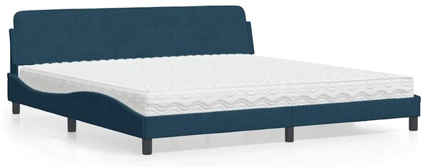 Postel s matrací Dover modrá 200 x 200 cm samet 3208475