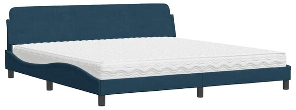 Postel s matrací Dover modrá 200 x 200 cm samet 3208475