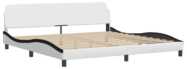 Postel s matrací Dover bílá a černá 200 x 200 cm umělá kůže 3208483