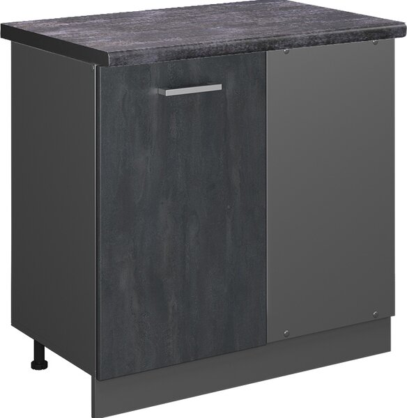 Rohová skříňka Vicco R-Line Černý beton 86 cm PD Antracit, Model 47606