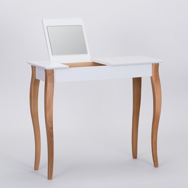 Bílý toaletní stolek se zrcadlem Ragaba Dressing Table, délka 85 cm