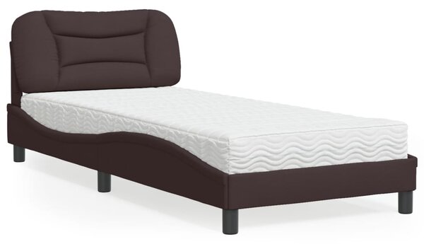 Postel s matrací Hvar tmavě hnědá 80 x 200 cm textil 3208495