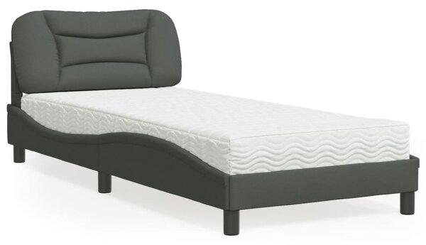 Postel s matrací Hvar tmavě šedá 80 x 200 cm textil 3208493