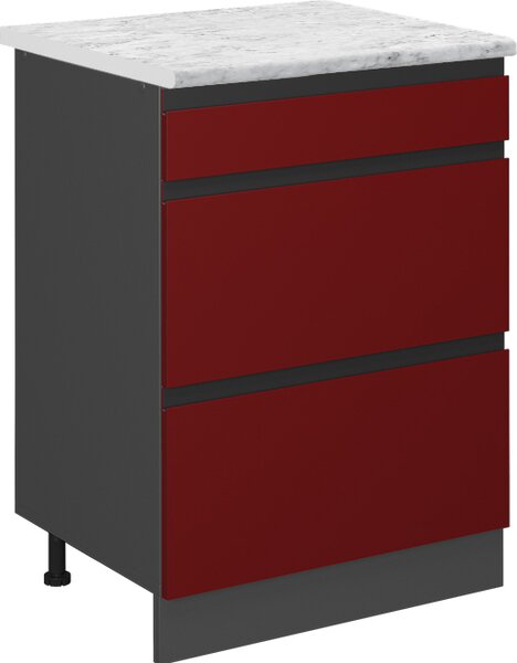 Spodní skříňka kuchyňské linky Vicco R-Line Červená 60 cm PD Mramor, Model 46138