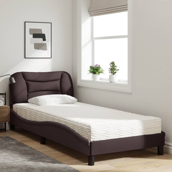 Postel s matrací Hvar tmavě hnědá 80 x 200 cm textil 3208495