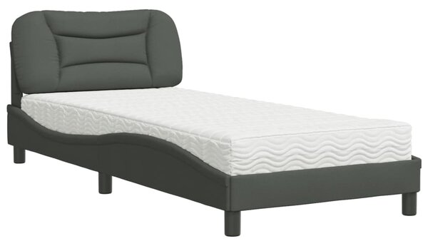 Postel s matrací Hvar tmavě šedá 80 x 200 cm textil 3208493