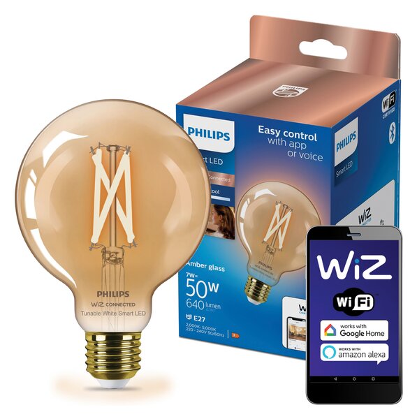 LED žárovka Philips E27 G95 7W 50W 640lm Bluetooth WIFI Stmívatelná