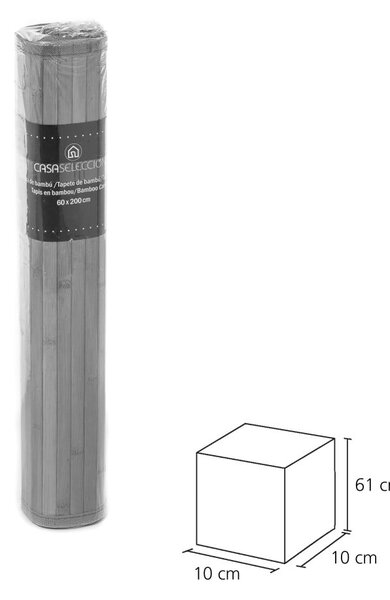 Šedo-zelený bambusový koberec 60x200 cm – Casa Selección