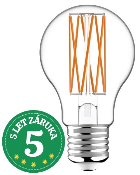 Ultra úsporná prémiová retro LED žárovka E27 3,8W 806lm teplá filament ekv. 60W, 5 let