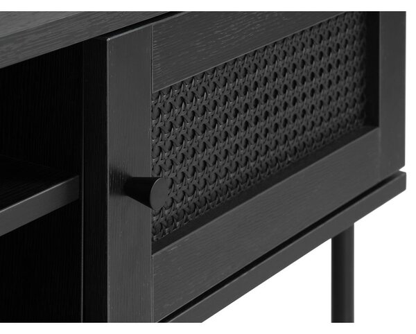 Černý TV stolek v dekoru dubu 120x43 cm Pensacola – Unique Furniture