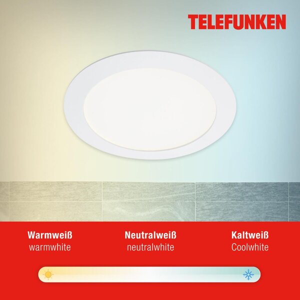 BRILONER TELEFUNKEN LED Smart vestavné svítidlo pr. 17 cm 12W 1200lm bílé 309406TF