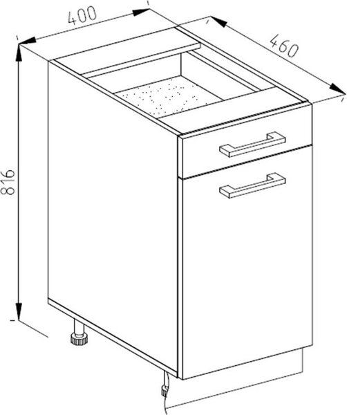 Spodní skříňka kuchyňské linky Vicco R-Line Červená 40 cm , PD Dub, Model 46490