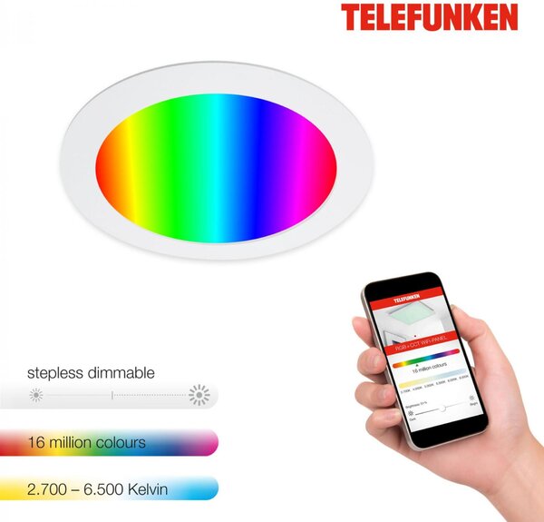 BRILONER TELEFUNKEN LED Smart vestavné svítidlo pr. 17 cm 12W 1200lm bílé 309406TF