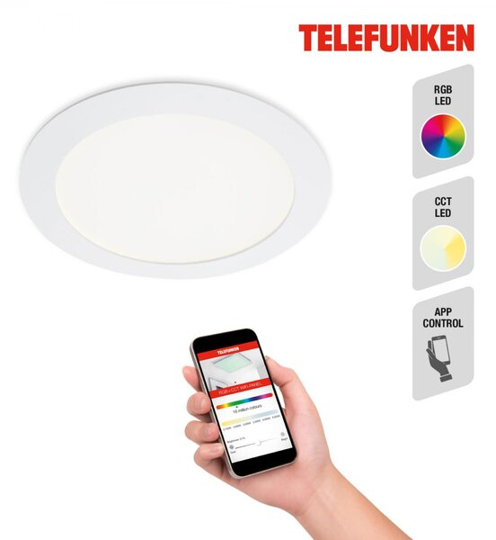 BRILONER TELEFUNKEN LED Smart vestavné svítidlo pr. 17 cm 12W 1200lm bílé 309406TF