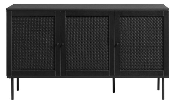 Černá nízká komoda v dekoru dubu 140x80 cm Pensacola – Unique Furniture