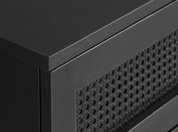 Černý TV stolek v dekoru dubu 120x43 cm Pensacola – Unique Furniture