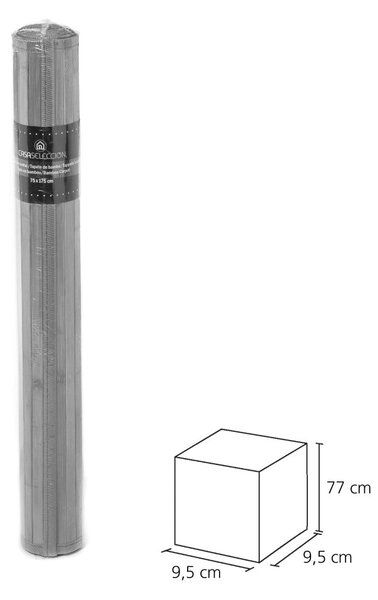 Šedo-zelený bambusový koberec 75x175 cm – Casa Selección