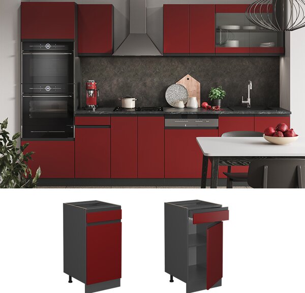 Spodní skříňka kuchyňské linky Vicco R-Line Červená 40 cm , PD Dub, Model 46490