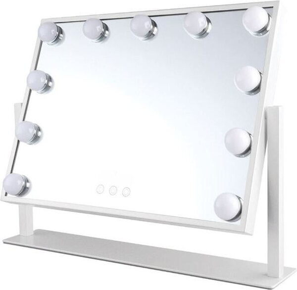 Zrcátko na líčení UNIQ Paris s 11 LED žárovkami - bílé