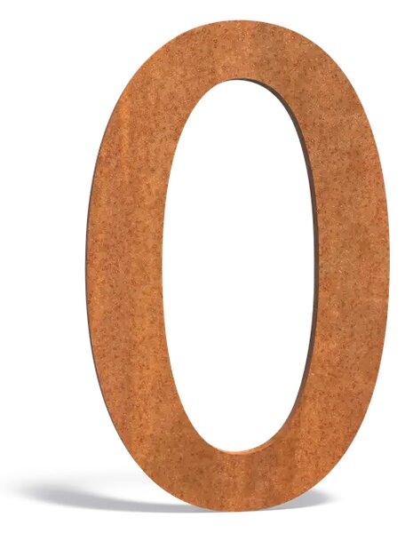Cortenové číslice na dům 0