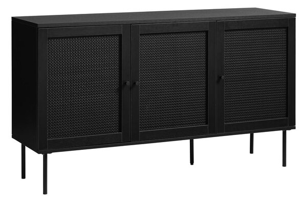 Černá nízká komoda v dekoru dubu 140x80 cm Pensacola – Unique Furniture