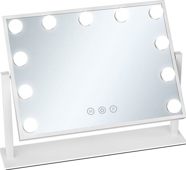 Zrcátko na líčení UNIQ Paris s 11 LED žárovkami - bílé