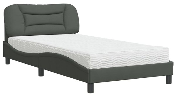 Postel s matrací Hvar tmavě šedá 100 x 200 cm textil 3208514