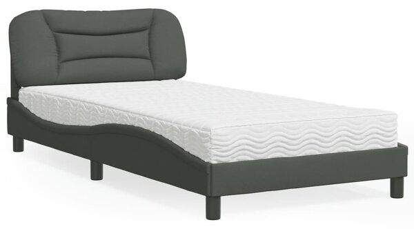 Postel s matrací Hvar tmavě šedá 100 x 200 cm textil 3208514