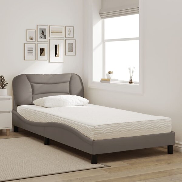 Postel s matrací Hvar taupe 100 x 200 cm textil 3208517