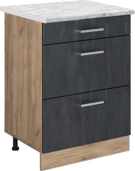 Spodní skříňka kuchyňské linky Vicco R-Line Černý beton 60 cm PD Mramor, Model 47551