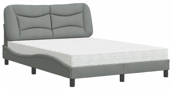 Postel s matrací Hvar světle šedá 120 x 200 cm textil 3208520