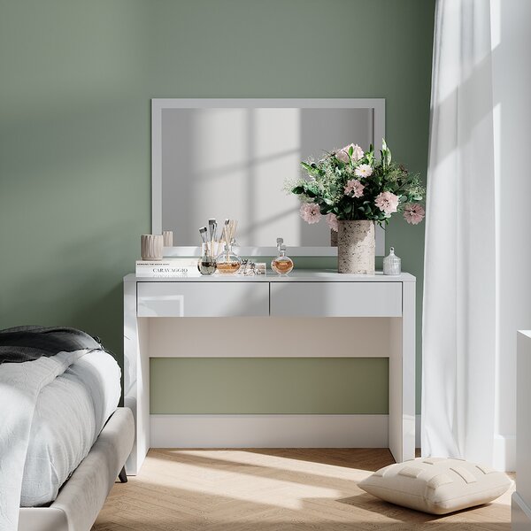 Toaletní stolek Vicco Annabelle Bílá vysoký lesk/bílá 110 cm se 2 zásuvkami, Model 54804
