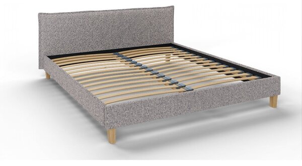 Šedá čalouněná dvoulůžková postel s roštem 180x200 cm Tina – Ropez