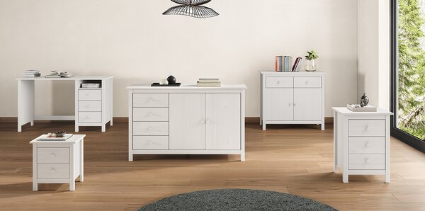 Komoda 2 dveře + 4 zásuvky TORINO bílá