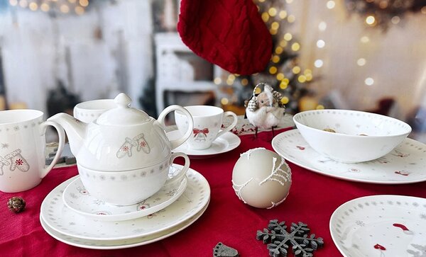 Porcelánová konvička na čaj by inspire Koleda, 0,4 l