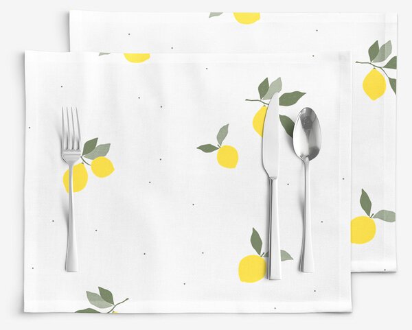 Goldea prostírání na stůl 100% bavlněné plátno - citrony - sada 2ks 30 x 40 cm