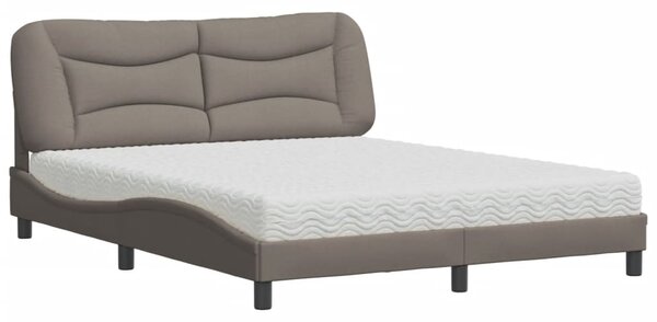 Postel s matrací Hvar taupe 160 x 200 cm textil 3208545
