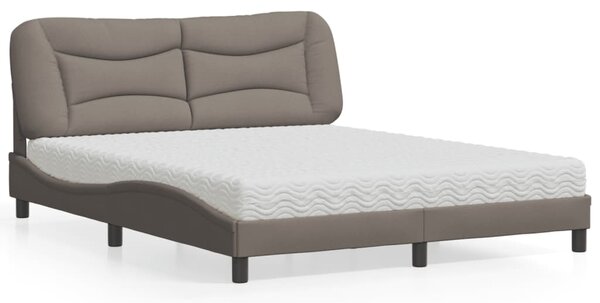 Postel s matrací Hvar taupe 160 x 200 cm textil 3208545