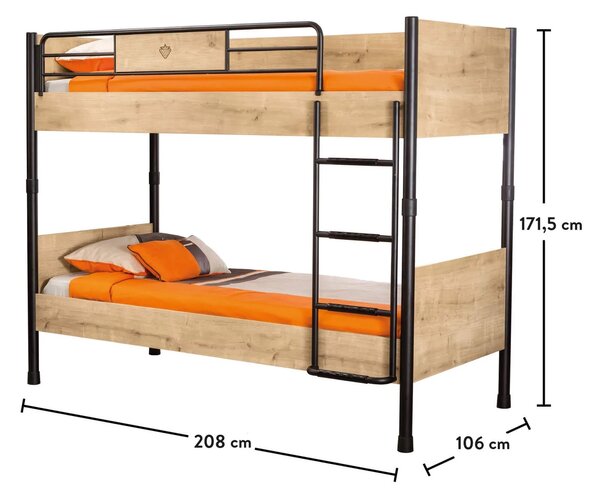 Čilek Patrová postel 90x200 cm Mocha