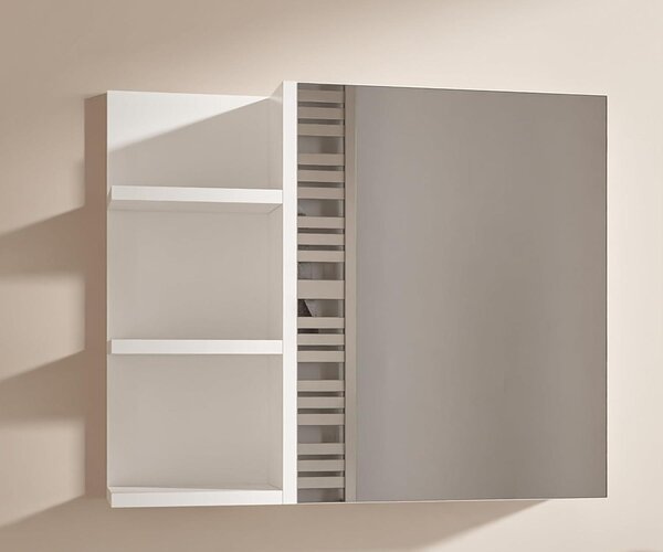 HAJDUK FURNITURE Koupelnová zrcadlová skříňka 60x50 cm bílá 1 dveře bez úchytek police vlevo