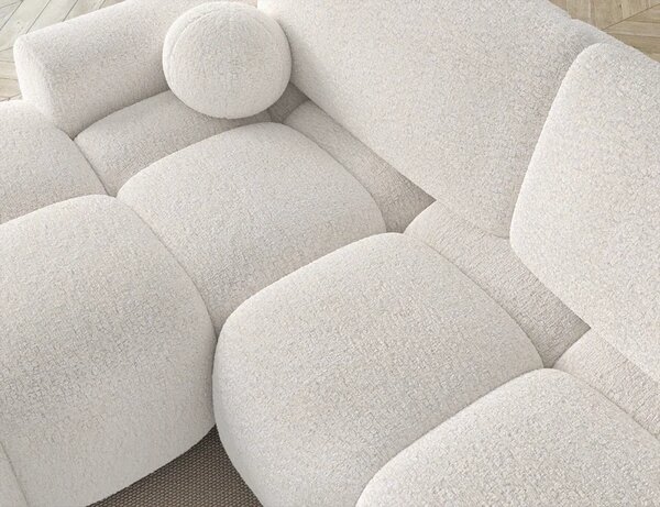 Rohová sedací souprava Vianetto s funkcí spaní a úložným prostorem, bílá žinylka, univerzální