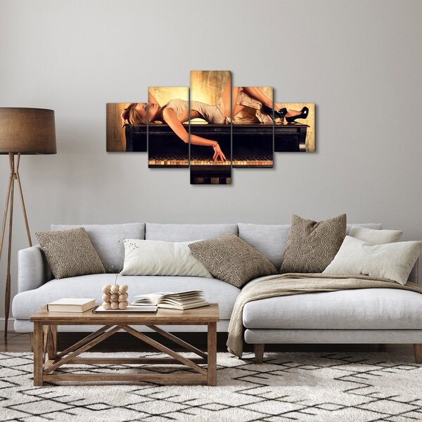 Obraz - Žena na klavíru (125x70 cm)