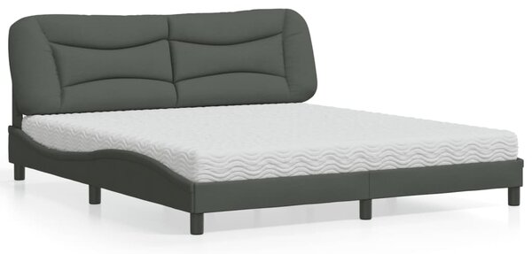 Postel s matrací Hvar tmavě šedá 180 x 200 cm textil 3208549