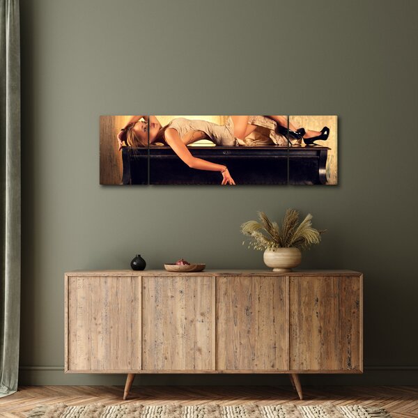 Obraz - Žena na klavíru (170x50 cm)