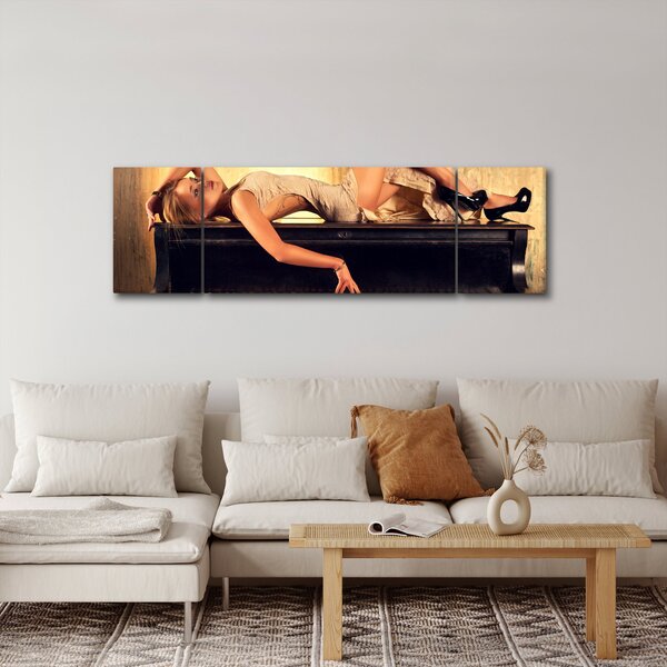 Obraz - Žena na klavíru (170x50 cm)