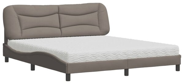 Postel s matrací Hvar taupe 180 x 200 cm textil 3208552