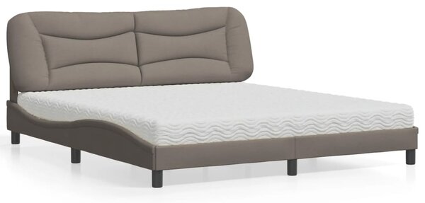Postel s matrací Hvar taupe 180 x 200 cm textil 3208552