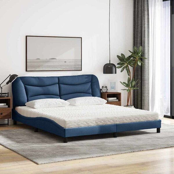 Postel s matrací Hvar modrá 180 x 200 cm textil 3208554