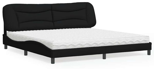 Postel s matrací Hvar černá 200 x 200 cm textil 3208557
